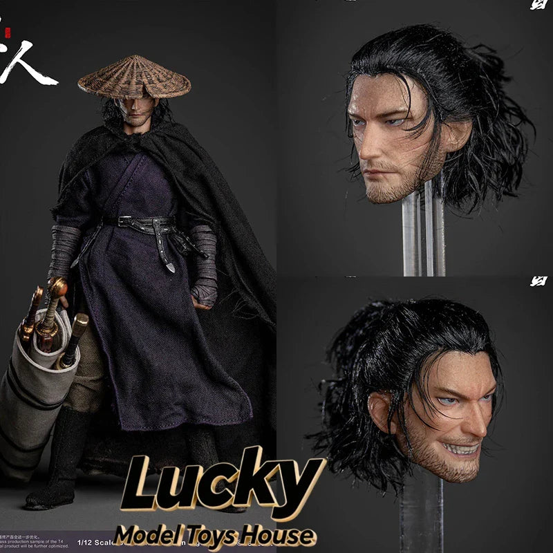 NOTTAA Rooted Hair Version 1/12 Stoffbewegliche Körper Actionfigur Guardians of the Blade Mysteriöser Schwertmeister 6" Soldat Modell