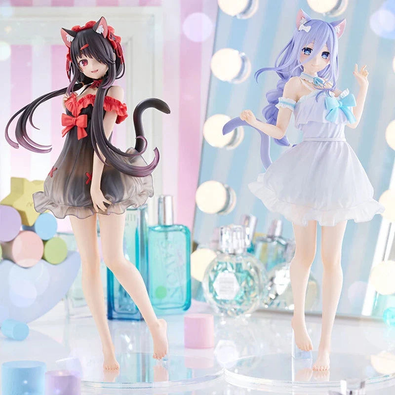 21cm Date A Live V Kurumi Tokisaki Anime Girl Figure Date A Bullet Yatogami Tohka/Mio Takamiya Action Figure Model Doll Toy Gift