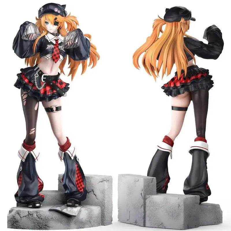 Eva Anime Rock Band Asuka Action Figure 33cm Rock Style Beautiful Girl Model Statue Desk Decor Collectible Toy For Fans Gift