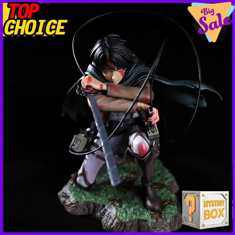 Attack on Titan Mystery Box Anime Figure Collection Eren Mikasa Levi Figurines Shingeki no Kyojin Desktop Decor Surprise Gift