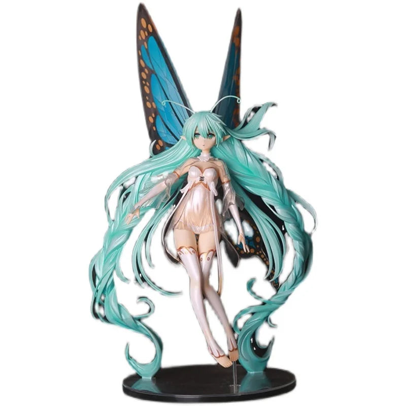 Anime 33cm Hatsune Miku Butterfly Ji Series Quadratic Element Sexy Beautiful Young Girl Pvc Model Toys Collect Ornaments Gifts