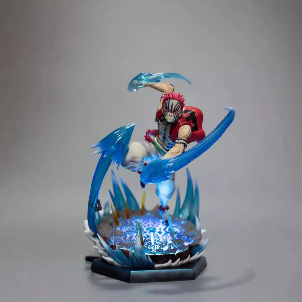 Demon Slayer Akaza Luminous Hand-Made Model Statue Scene Third Wind Gk Jianke Collectible Action Figure Toy