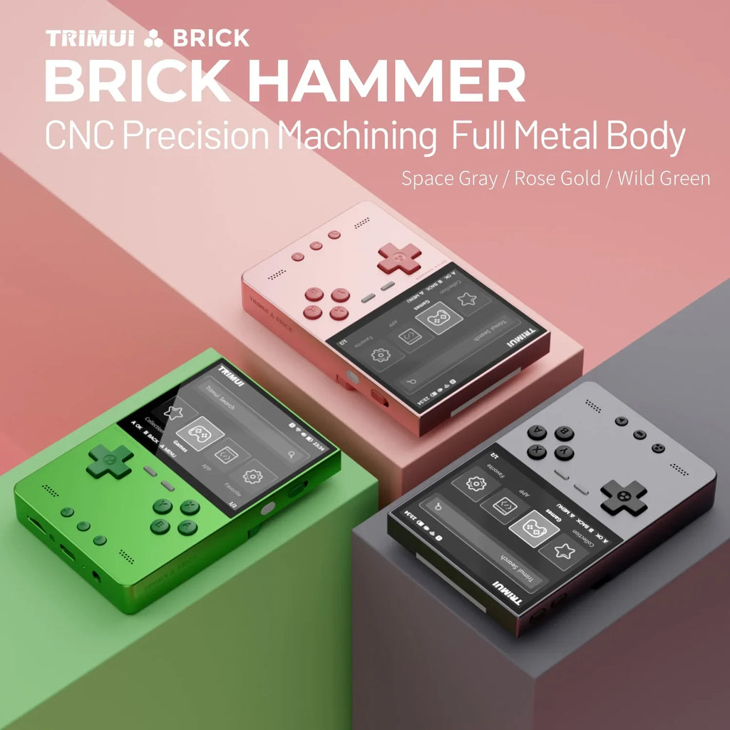 TRIMUI Brick Metal Portable Handheld Game Player with CNC Full Metal Body 3.2'' IPS Screen Retro Games Linux System Video Gaming