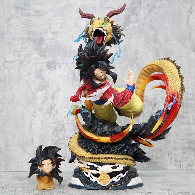 45cm Dragon Ball Figure Son Goku Super Saiyan Double-headed Eagle Anime Collectible Model Desktop Ornaments Holiday Gifts Toys