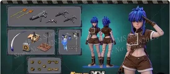 TUNSHI 1/12 Sammlerfigur Leona Heidern Anime Fighting Girl 6 Zoll Frauen Soldatin Actionfigur Modell