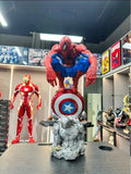 New 50cm Marvel Spider-Man Action Figure Squatting Statue Resin Classic Color Matching Ornaments Boy Collection Model Gift Toy