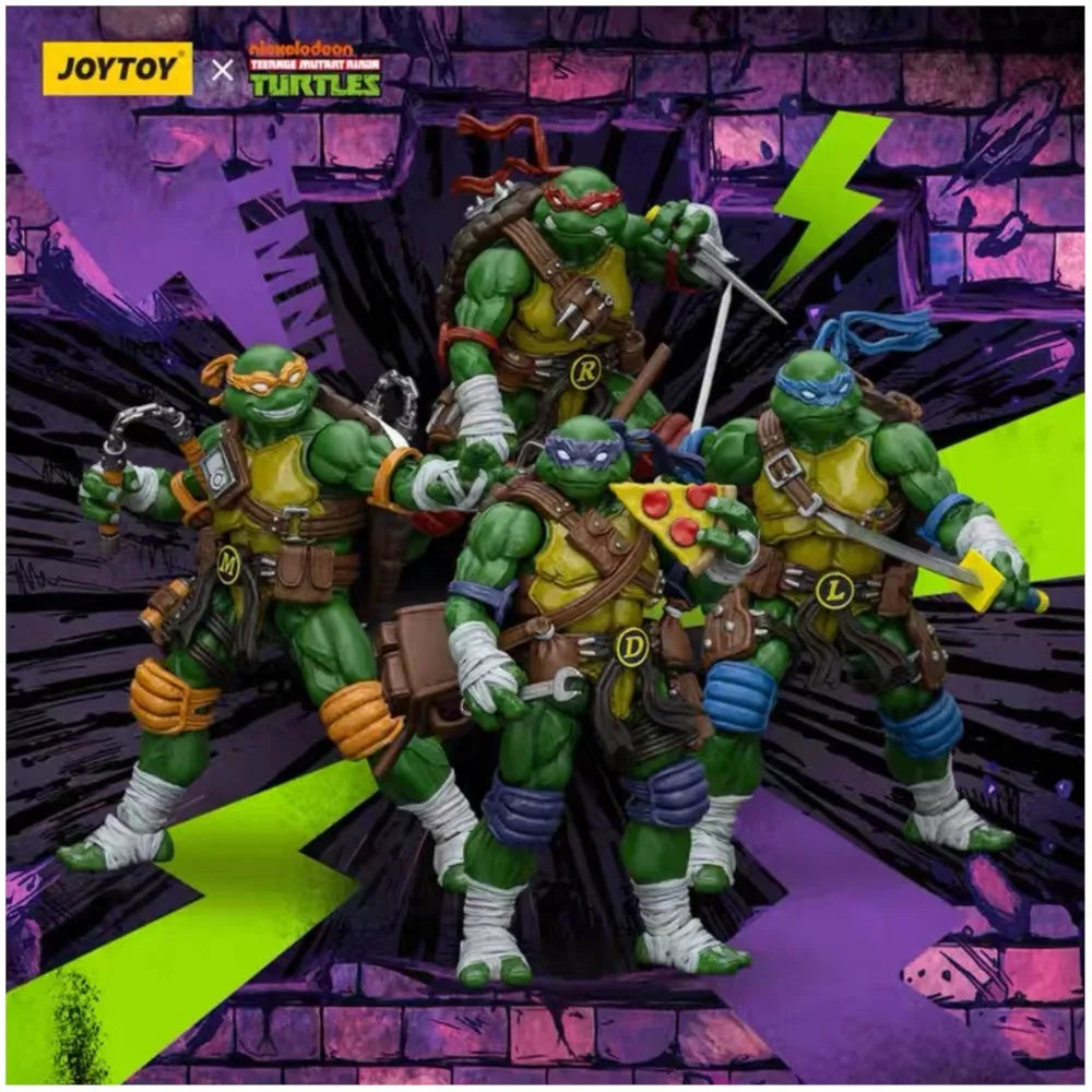 JOY TOY TMNT Michelangelo Donatello Raphael Leonardo Action Figures Original Doll Decoration Gift Collection Garage Model Kits