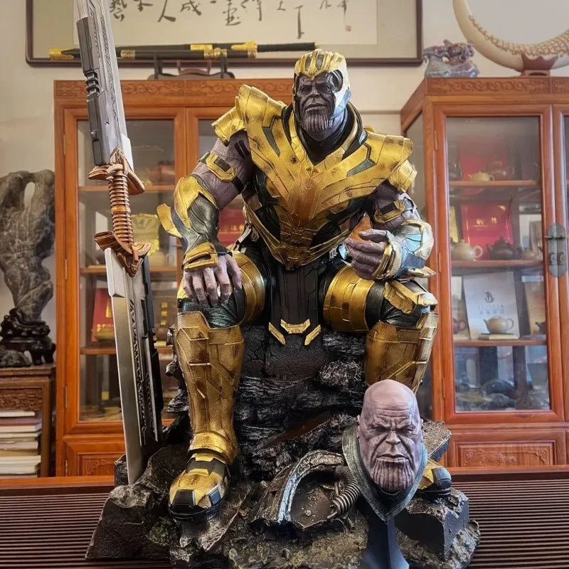 1/4 The Avengers Figure Thanos Sitting Posture Magnetic Suction Anime Model Resin Desktop Ornament Decorations Children Toys