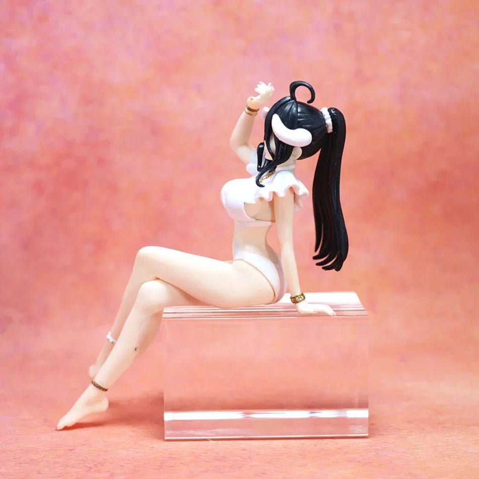 Anime figure Albedo Sitting action figure Albedo swim costume figurine Doll PVC Model Toy Adult Collection Statue Gift