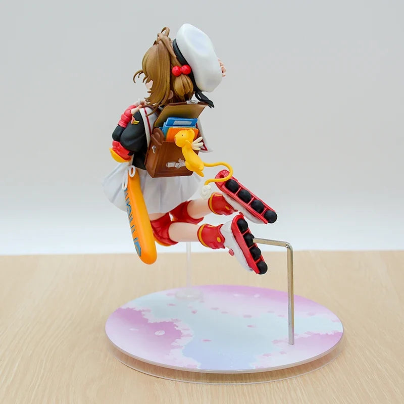 19cm Cardcaptor Sakura Sakura Kinomoto Anime Girl Figure #918 Card Captor Sakura Kerberos/Kero-chan Action Figure Model Doll Toy