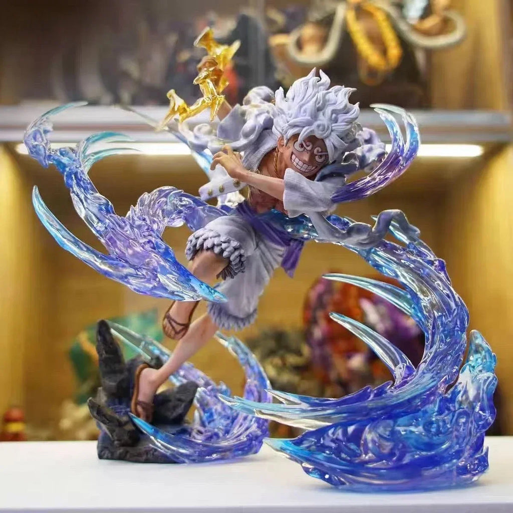 23cm/9in Gear 5 Luffy Original Genuine Anime One Piece Figure Sun God Nika Luffy Statue Action Figure Toy Gifts