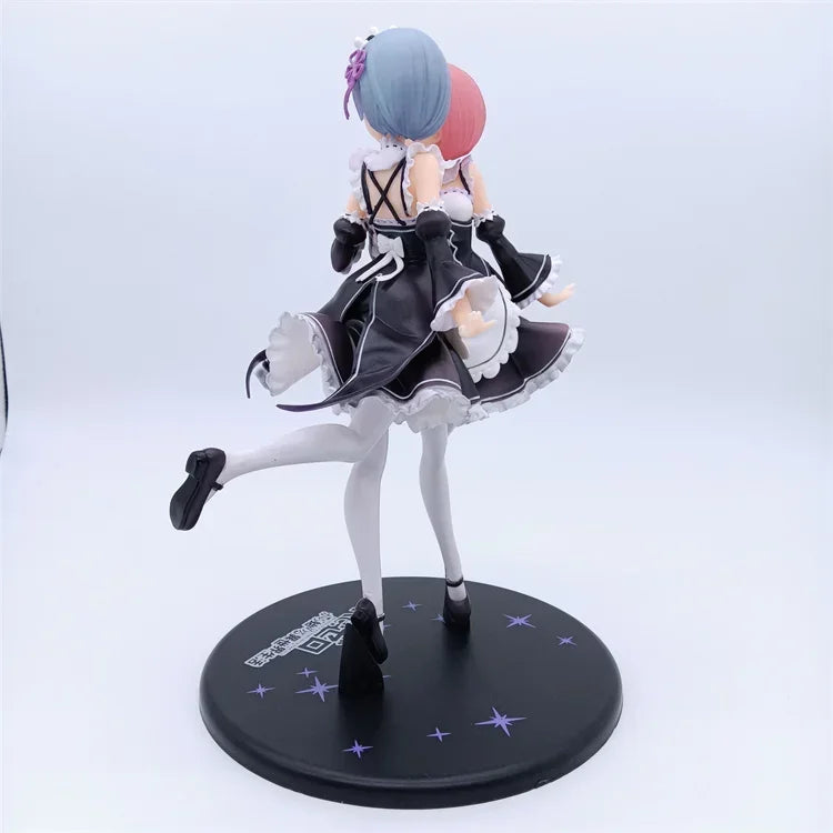 25cm Re:ZERO Starting Life in Another World Anime Figure Rem & Ram Twins Action Figure Rem/Ram Figure Collection Model Doll Toys