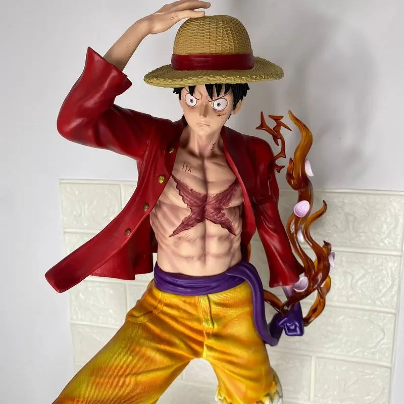 68cm Anime Figur Groß Neu Vierter Kaiser Luffy Dominante Stehende Haltung Strohhut Gruppe Statue Ornament Boxed