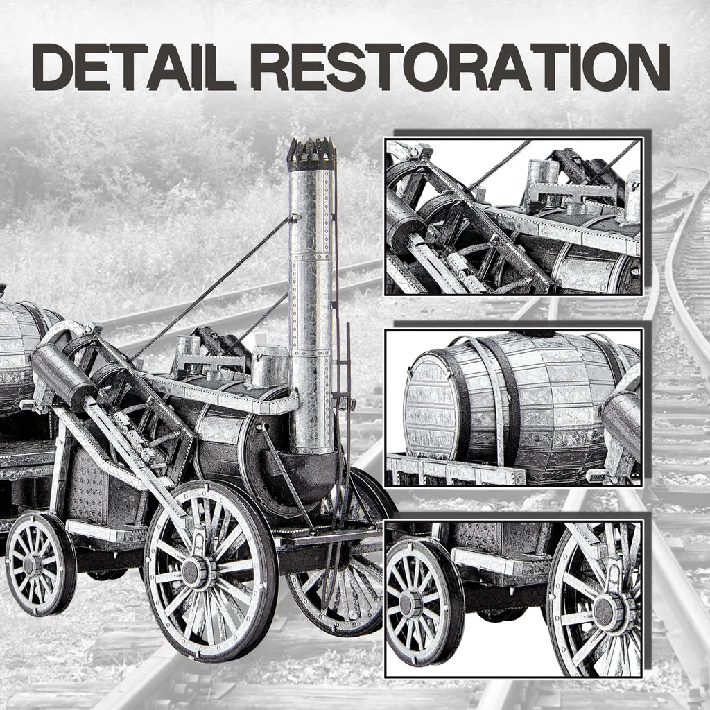 Piececool Metal 3D Puzzles Rocket (Lokomotive) Diy Assembly Metal Model Kits DIY Jigsaw Building Blocks Best Gifts for Adult