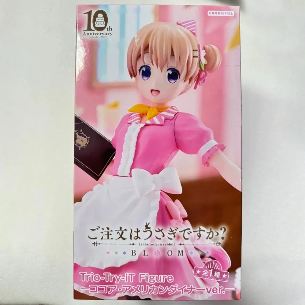 In Stock FuRyu Original Genuine Is The Order A Rabbit BLOOM Trio-Try-iT Figure Hoto Kokoa Cocoa American Diner 18cm Model Toys