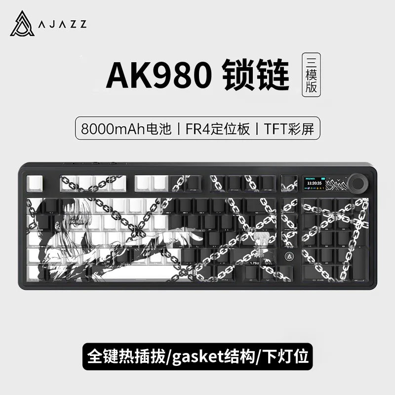 Neon Genesis Evangelion Peripheral Keyboard EVANGELION-01 Three-mode Eva Mechanical Keyboard 98-key RGB Gaming Competition