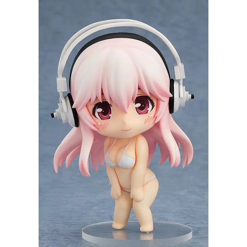 Original:Anime Figure Super Sonico #436 Q version figma PVC Action Anime Figure Model Toys Figure Collection Doll Gift