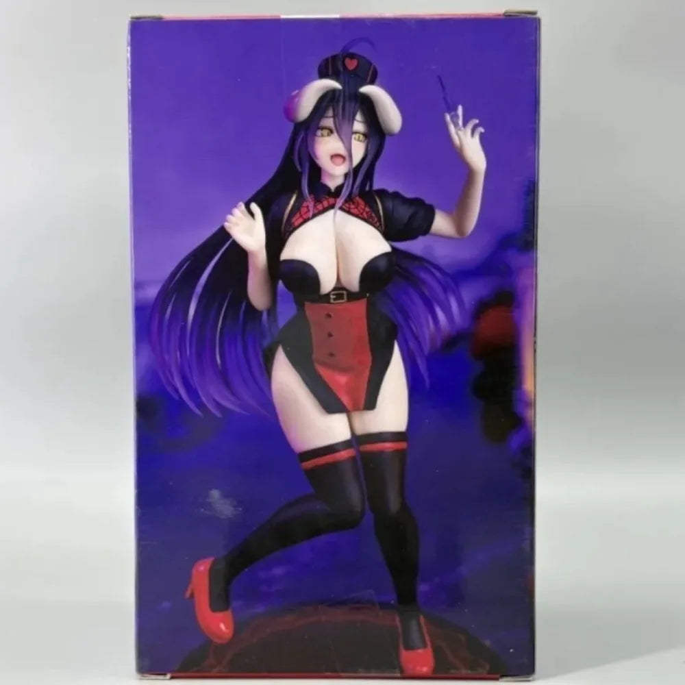 In Stock System Service Original Genuine Anime Overlord Vivit Figure Albedo Nurse Black Ver. 18cm Models Toy Figures Xmas Gift