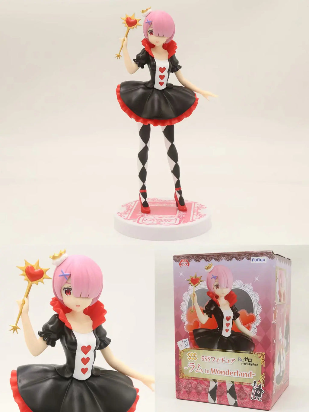 Anime Figure Rem Ram Emilya Cuter Case Model Q Version Collectible Static PVC Model from Zero Begining in Another World Life