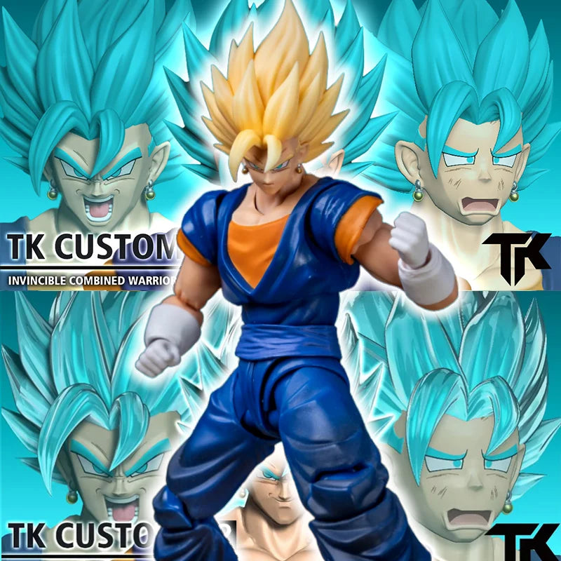 Tk Custom Dragon Ball Z Vegetto Dragon Ball Blue Super Saiyan 07/08/09 SHF Vegito Head Accessories Action Figure Head Sculpt Toy