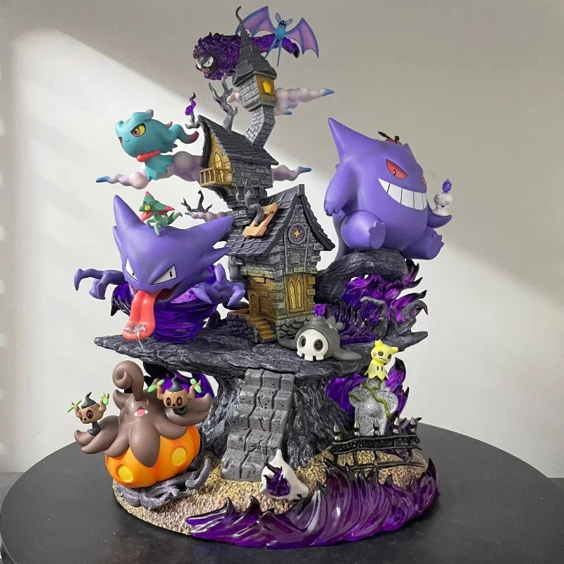 New Pocket Monster 31cm EGG Ghost Type Family Set Gengar Evolution Gk Figures Pvc Anime Static Statue Surprise Gifts Toys