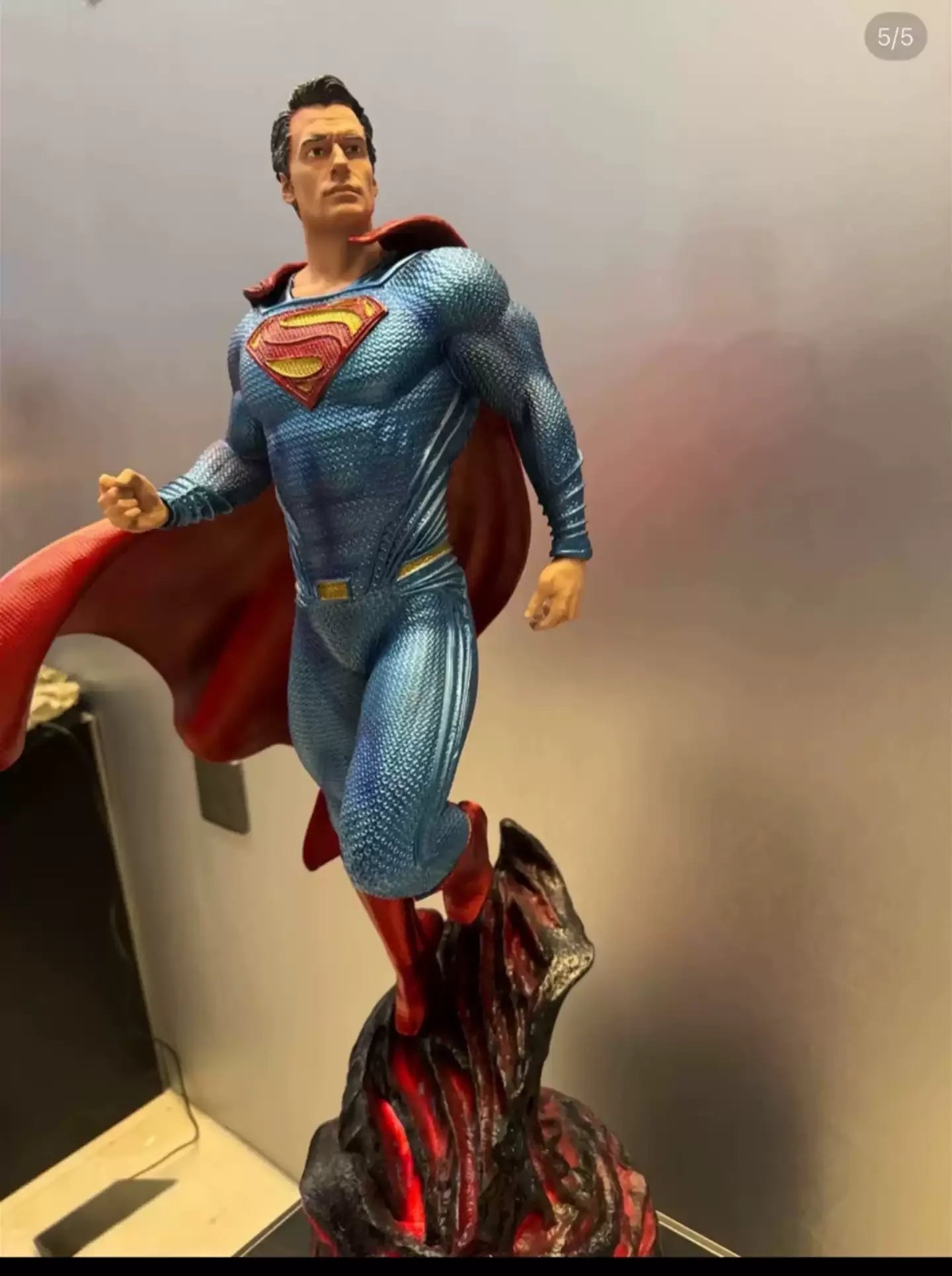 70cm Justice League Figure Superman Extremely Large Standing Posture  Light-Up Anime Model Collection Desktop Ornament  Best Toy