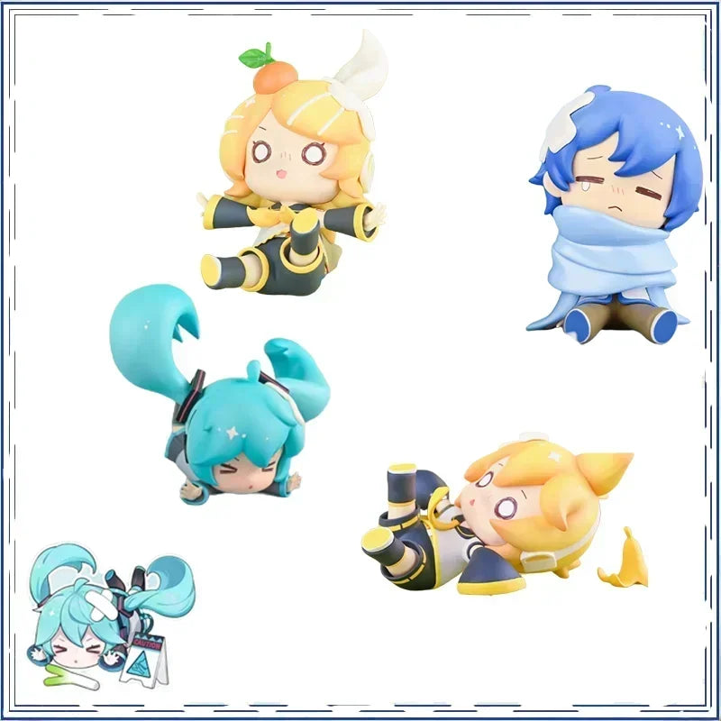 Hatsune Miku Kagamine Rin Kagamine Len Q-version box-packed fall figure In shelf Brand new genuine