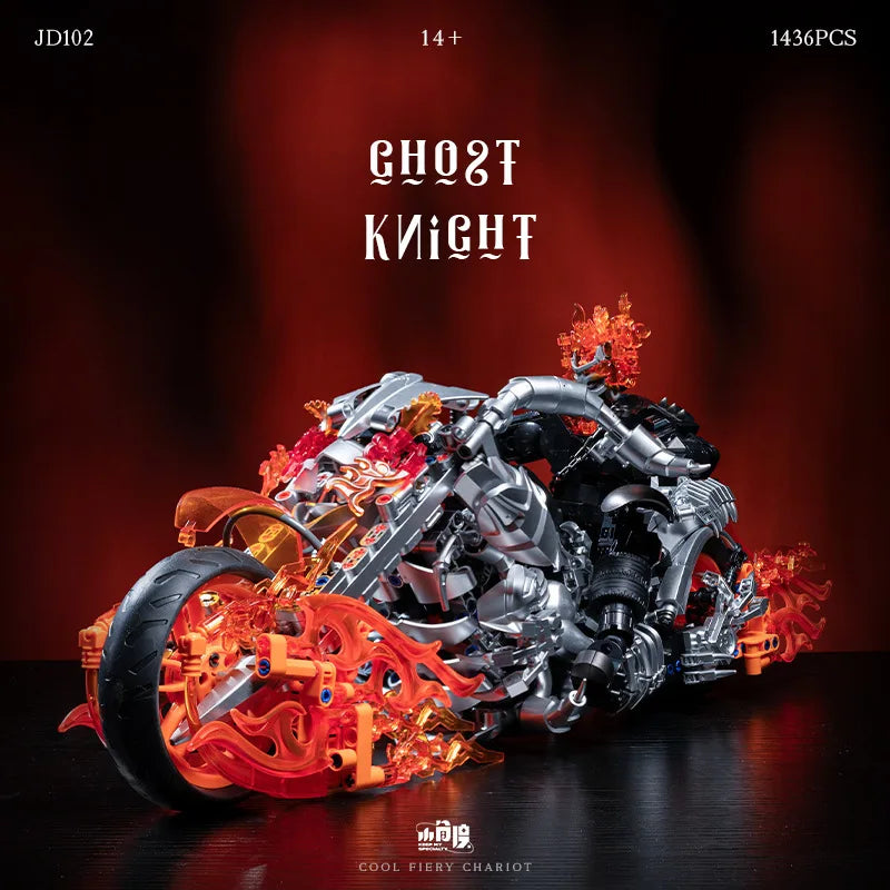 Marvel Ghost Rider Modellbausatz - Hoher Schwierigkeitsgrad beim Zusammenbau, Totenkopf- & Motorradfigur, Detailliertes Sammler-Bauspielzeug