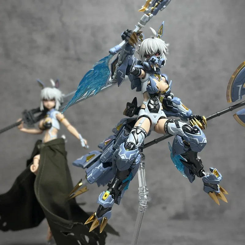 Mad Wolf Carolina Rolphe Series Action Figure Wolf Shaped Desktop Decore Mecha Girl Assembly Model Collectible Garage Kit Toy
