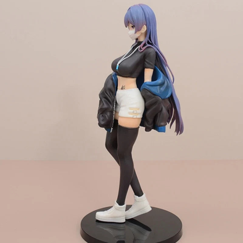 24cm Masked Girl Yuna Illustration Biya Painter Manga Figure Model Statue Boys Collection Desktop Decoration Ornament Toys Gifts