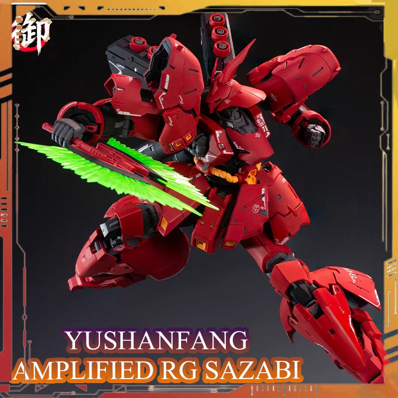 YUSHANFANG Modell verstärkter RG Sazabi Actionfiguren MSN-04 Anime Figur 1/100 Maßstab Bausatz Plastikspielzeug Kostenloses Geschenk