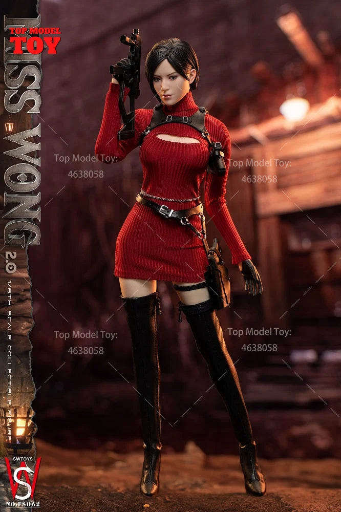 SWTOYS 1/6 FS062 MISS WONG 2.0 Moveable Eye Double Head Sculpture Model Full Set 12" Female Soldier Action Figure Body Dolls
