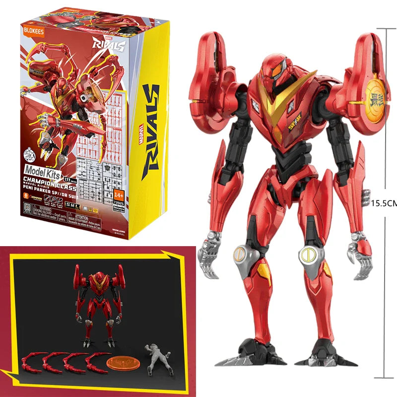 BLOKEES Marvel Rivals Beyond Edition Peni Parker Actionfigur 15cm hoch Bewegliche Gelenke Sammlerstück Kindheitsgeschenk