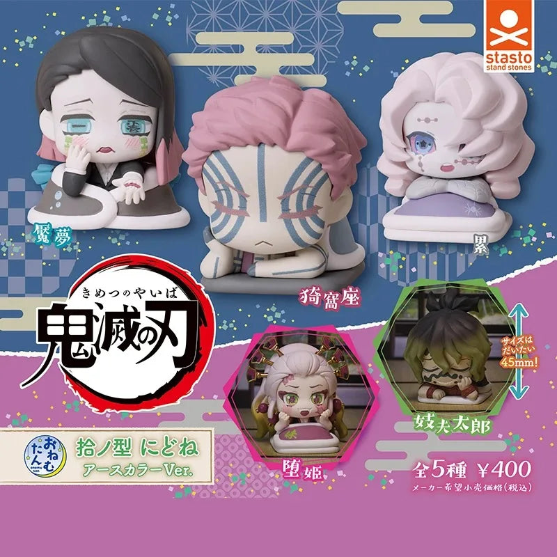Demon Slayer Anime Gashapon Toys Q Version Collection 10 Figures - Akaza Daki Giyuutarou Rui Enmu PVC Action Model Decor Gifts