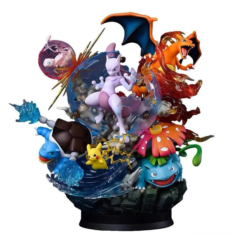 40cm Pokemon Action Figure Mewtwo Strikes Back Large Hand Model Pvc Desktop Ornament Decorations Holiday Gift Children Toys