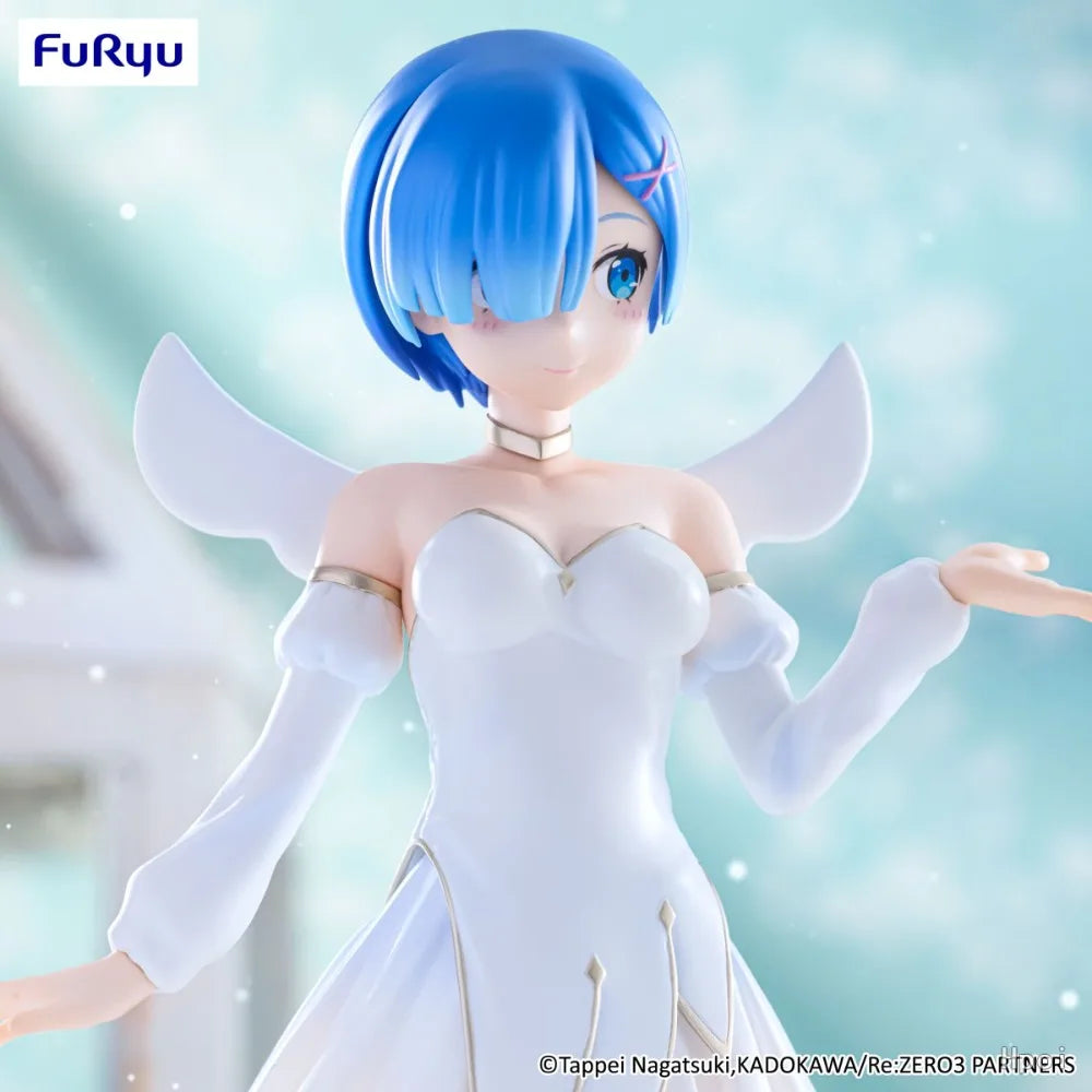 In Stock FuRyu Original Genuine Re: Life A Different World From Zero Rem Little Wings Ver 25cm Model BiCute Pure Figure Toy Gift