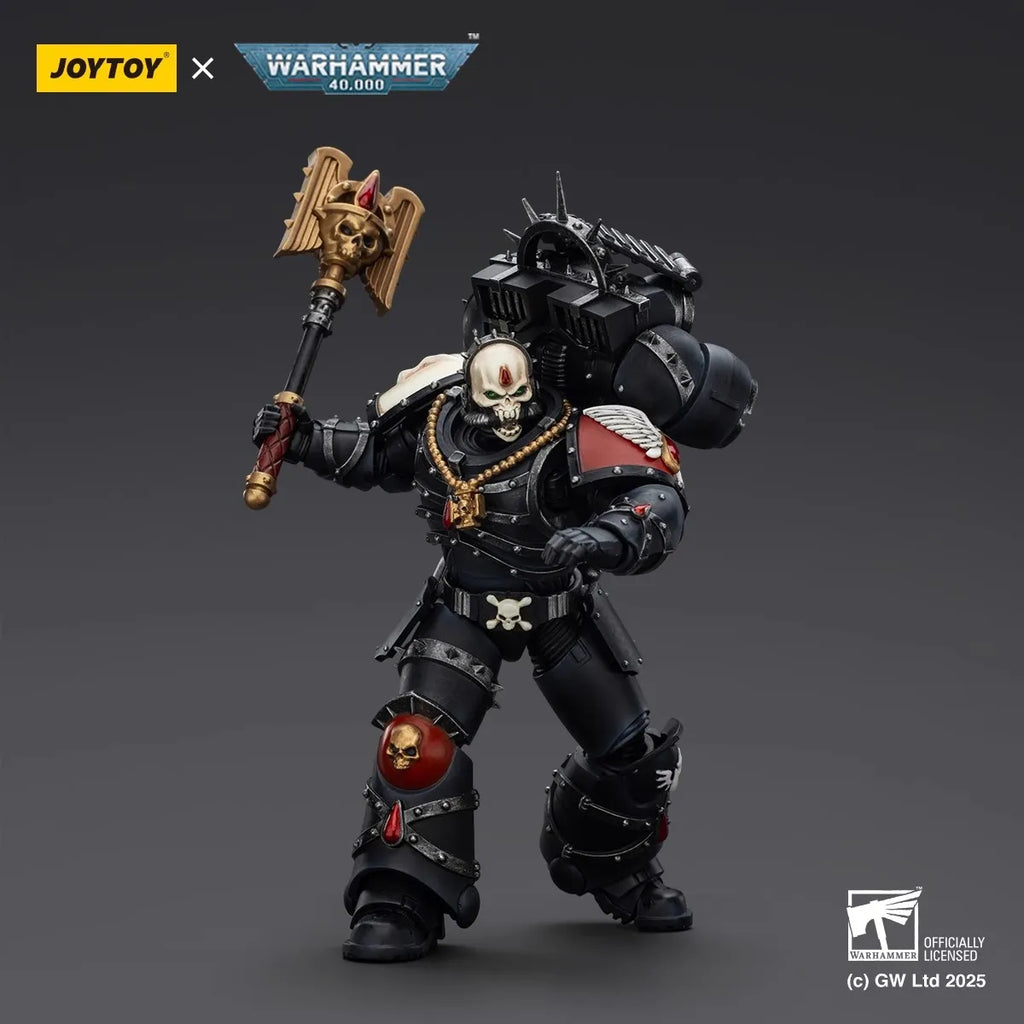 JOYTOY Warhammer 40K 1/18 Scale Blood Angels Lemartes With Jump Pack,Blood Crozius And Absolver Bolt Pistol Figurine Model Toy
