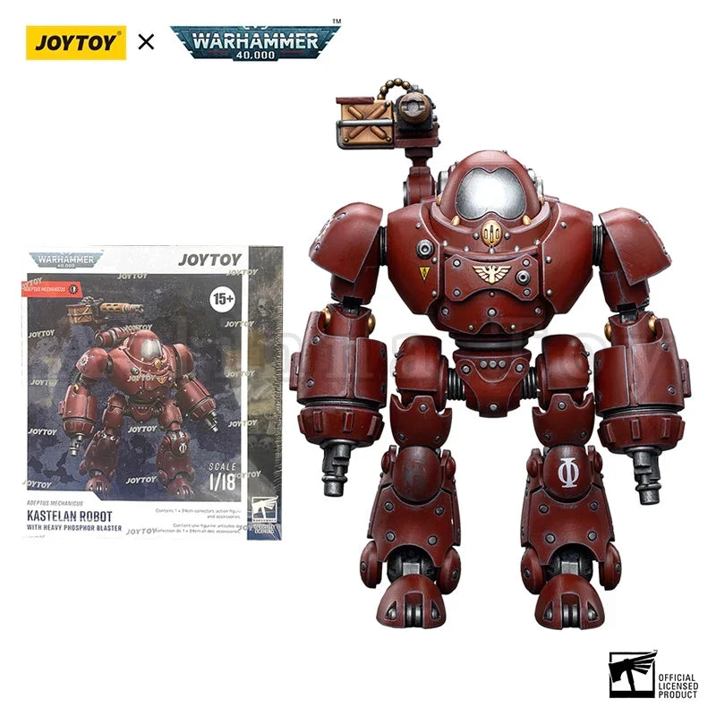 JOYTOY 1/18 Action Figure 40K Adeptus Mechanicus Kastelan Robot with Heavy Phosphor Blaster Anime Model