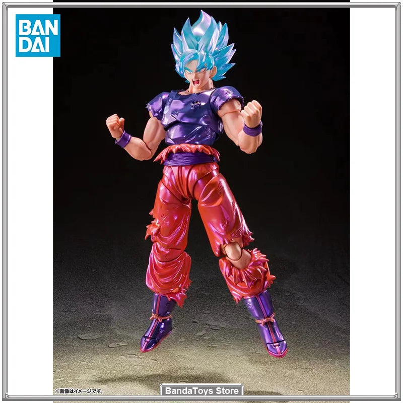 In Stock Original Bandai S.H.Figuarts Dragon Ball Z SHF Super Saiyan God Son Goku SSGSS Kaio-ken JUMP V30TH Anime Model Toys