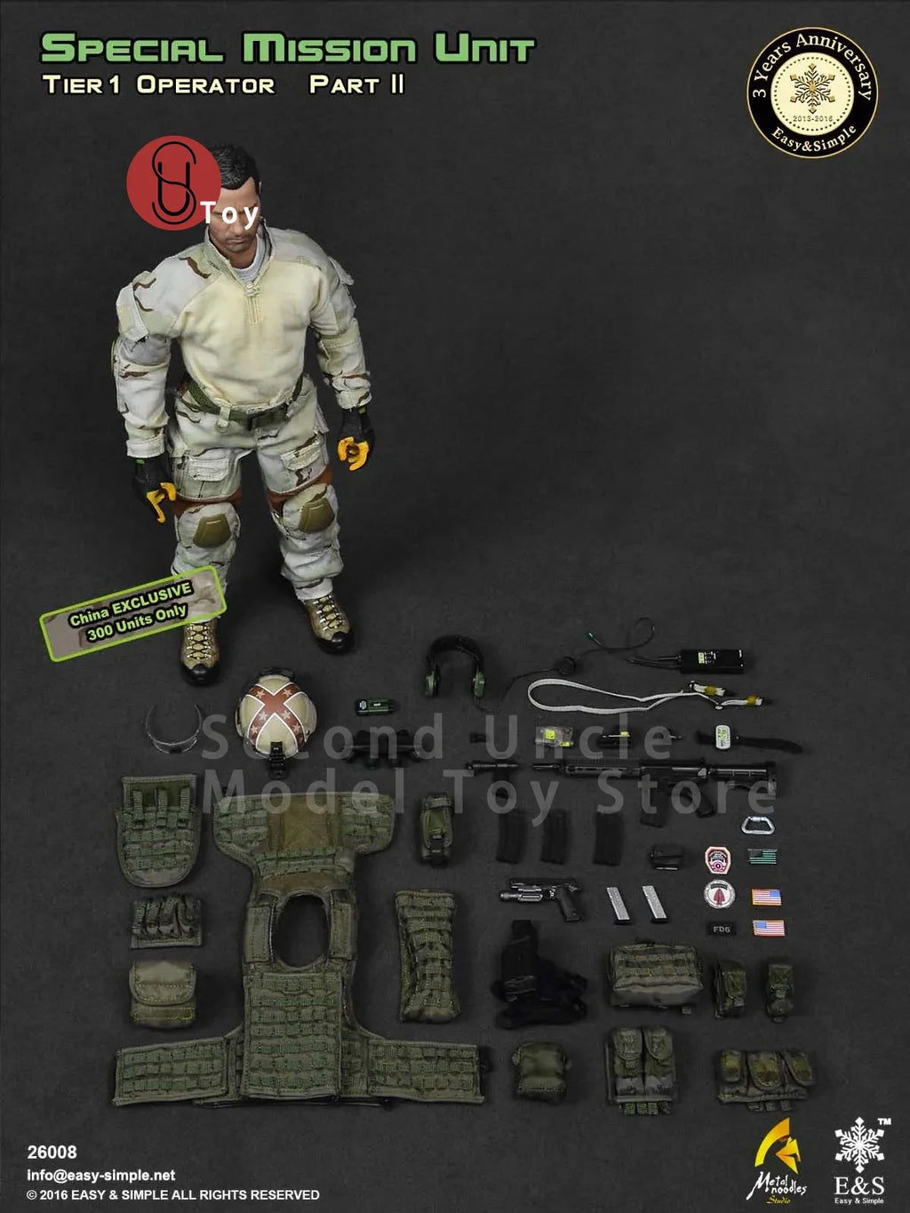 Easy&Simple ES 26008 1/6 US Army SMU Tier-1 Operator PartII US Army 3th Anniversary Action figure Full Set Collectible Model Toy