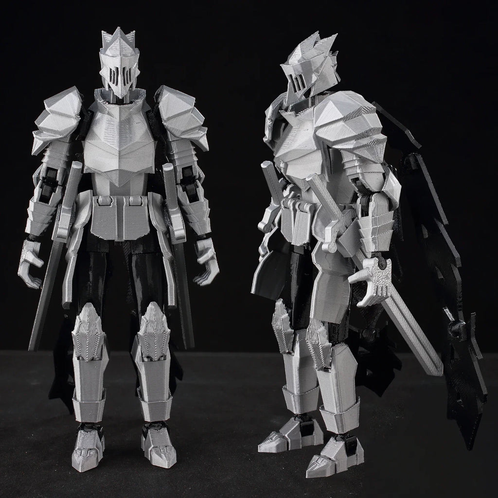 9L3D Lucky13 Silver Knight Robot Action Figure Dummy13 with Giant Sword T13 Multi-Jointed 3D Printed Collectible Toy Titan13