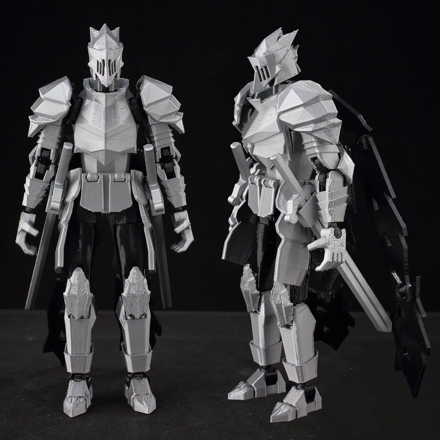 9L3D Lucky13 Silver Knight Robot Action Figure Dummy13 with Giant Sword T13 Multi-Jointed 3D Printed Collectible Toy Titan13