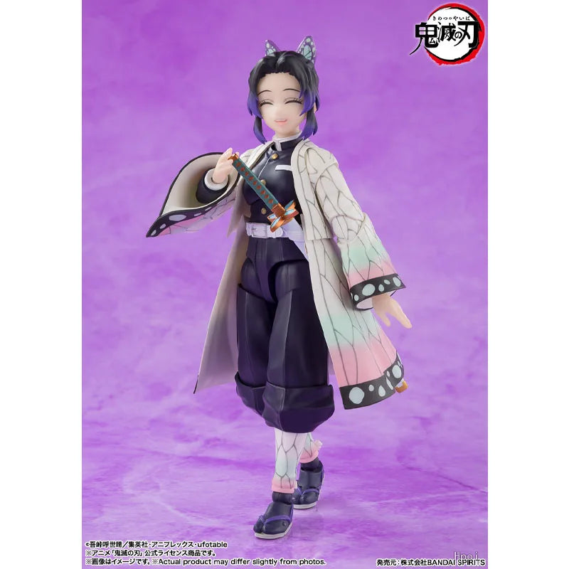 Bandai Demon Slayer Model Kit SHF Shinobu Kochou Genuine Anime Action Figure Collection Girls Model for Toys Christmas Gifts