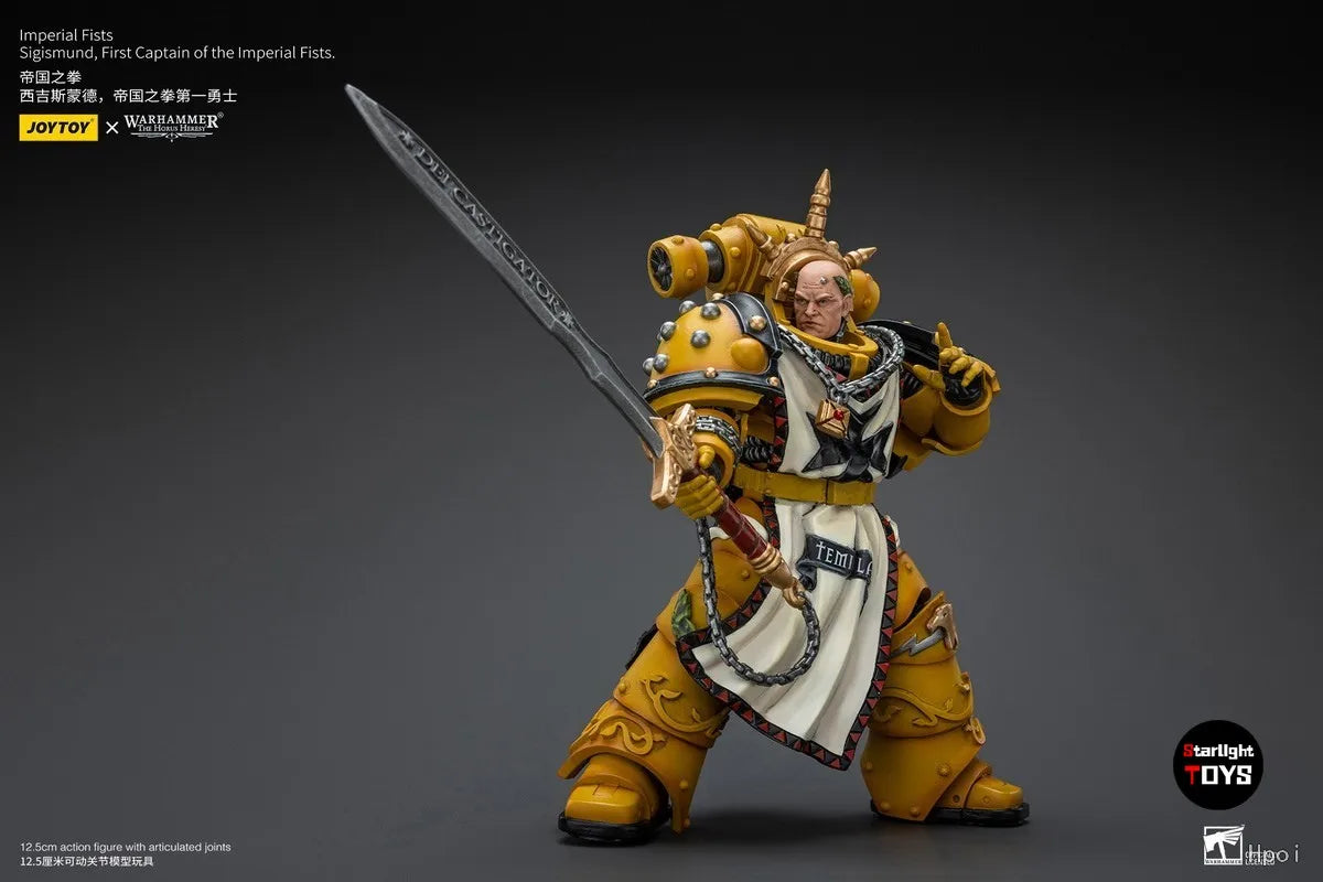 JOYTOY Warhammer 40K Imperial Fists Sigismund First Captain of The Imperial Fists Model Toy Gifts 1/18 Action Figure