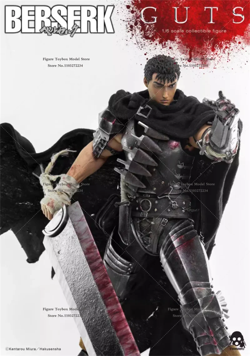 ThreeZero 3Z06750W0 1/6 Berserk Guts Damaged Anime Boy Action Figure Mini Big Sword Static Model Ornament 12" Full Set Soldier