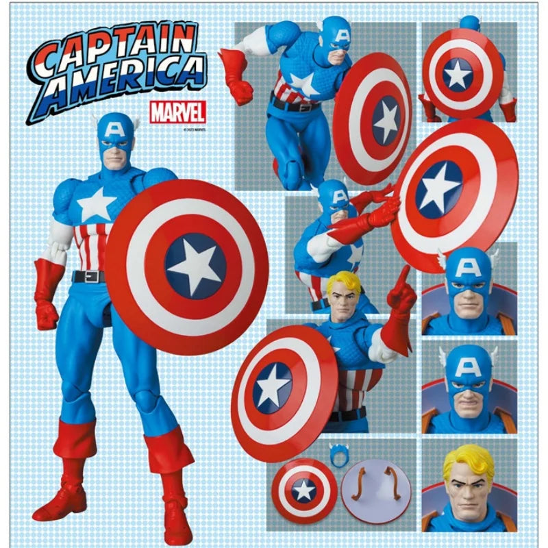 6 Zoll Original MEDICOM TOY Marvel Captain America MAFEX Actionfigur Bewegliches Sammlermodell mit Schild Spielzeug