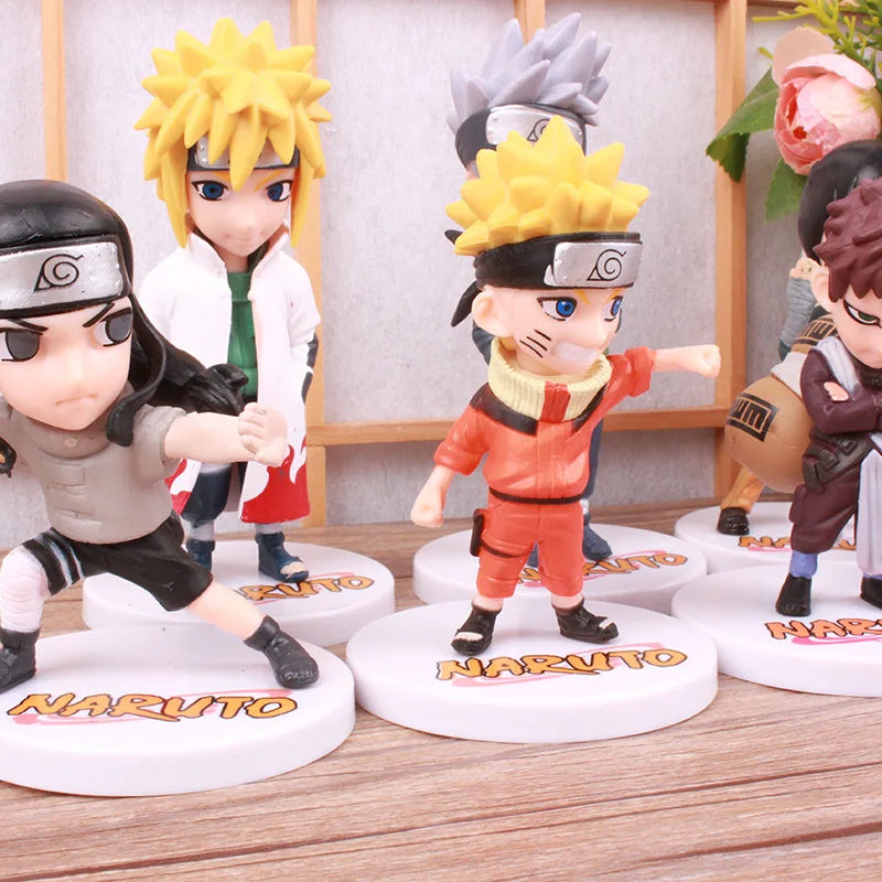 6pcs/set 12cm Anime Naruto Shippuden Hinata Sasuke Itachi Kakashi Gaara anime figure Q Version PVC Figures Toys Dolls Kid Gift