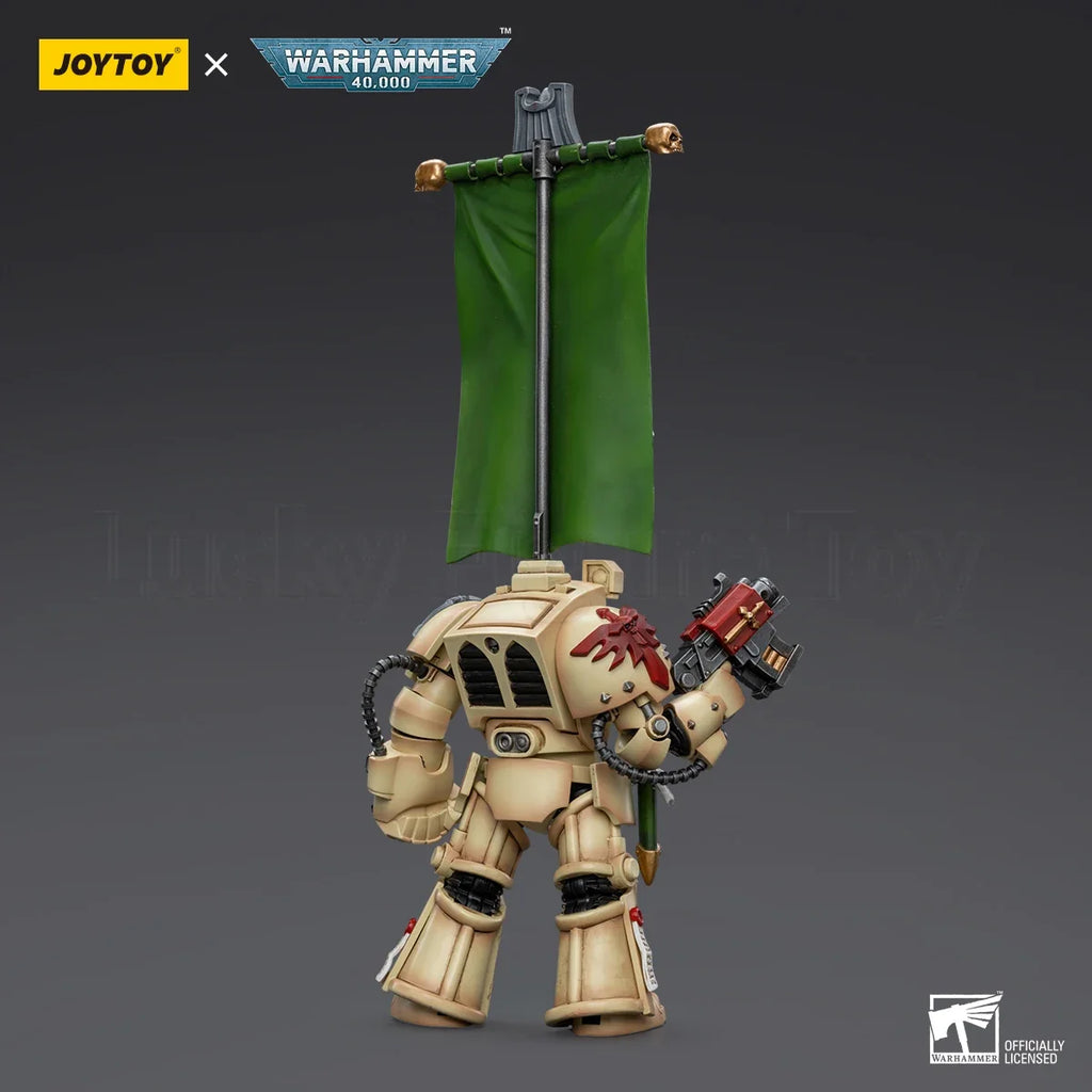 【Original】JOYTOY WARHAMMER 40K Dark Angels Deathwing Ancient with Company Banner 1/18 Action Figure Model Toy