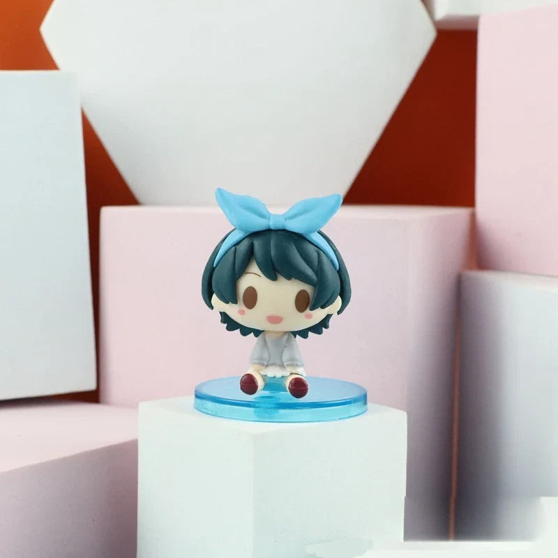 4Pcs/Set 5CM Anime Figure Rental Girlfriend Ichinose Chizuru Head Shape Standing In Q Version Tanjirou Toy Gift Model PVC