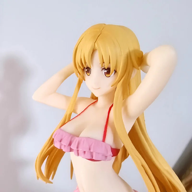 In Stock Genuine Pop Up Parade Beach Queens Sword Art Online Progressive Yuuki Asuna 17cm Figures Collectibles Models Ornament